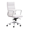 White Leatherette High Back Office Chair