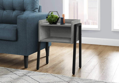 Rectangular Grey and Black Metal Accent Table For Home And Office