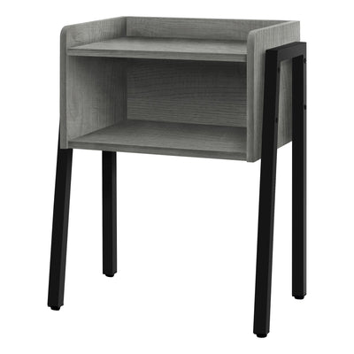 Rectangular Grey and Black Metal Accent Table For Home And Office