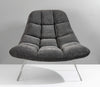 Brushed Steel Light Grey Soft Textured Fabric Chair For Home And Office