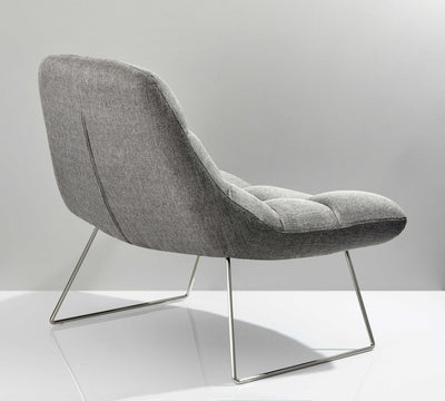 Brushed Steel Light Grey Soft Textured Fabric Chair For Home And Office