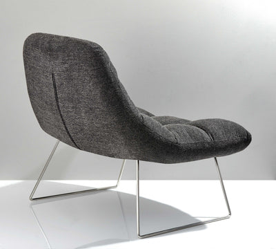 Brushed Steel Light Grey Soft Textured Fabric Chair For Home And Office