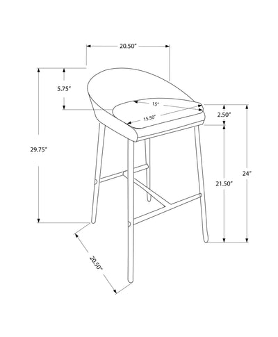 Grey Plush Metal Polyester  Barstool Set For Home And Office