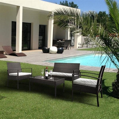 4 pcs Rattan Patio Furniture Set For Outdoor