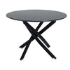 5 Piece Twist Leg Black Dining Table and Green Velvet Chair Set - Privè Home Goods