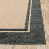 Sand and Black Border Polypropylene Area Rug For Indoor Outdoor