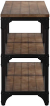 Rustic Weathered Oak Finish Console Storage Table For Home And Office