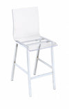 Acrylic Chrome Counter Height Chair - Privè Home Goods