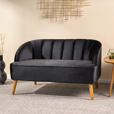 Modern Black Velvet Sofa For Living Room And Bedroom