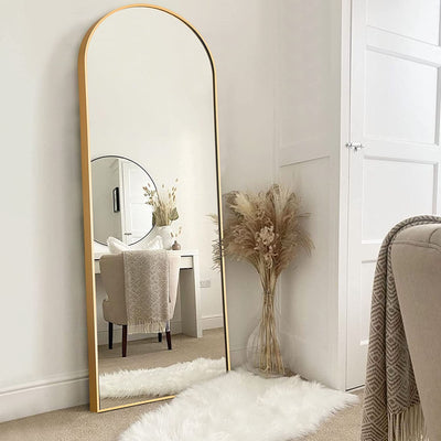 Arched Full Length Mirror Oversized Gold - Privè Home Goods