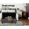 Artiss Large Fabric Storage Ottoman - Grey - Privè Home Goods