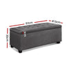 Artiss Large Fabric Storage Ottoman - Grey - Privè Home Goods