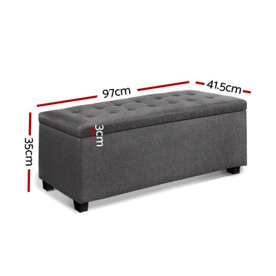 Artiss Large Fabric Storage Ottoman - Grey - Privè Home Goods