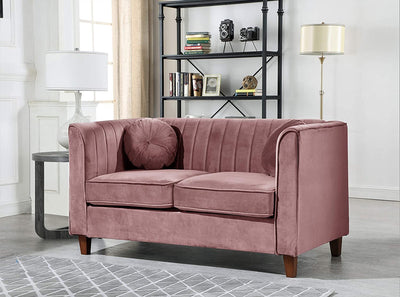 Arvilla Mid Century Velvet Upholstered Chesterfield Sofa For Living Room