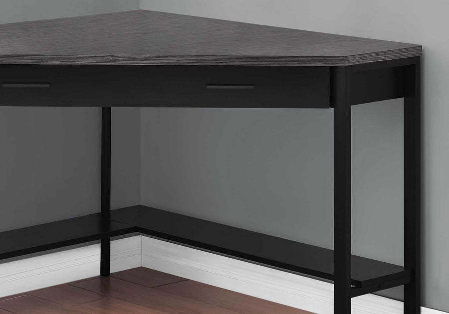 Black and Grey Top Corner Computer Desk For Home And Office