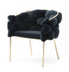 Black Velvet and Brushed Brass Dining Chair For Home And Office