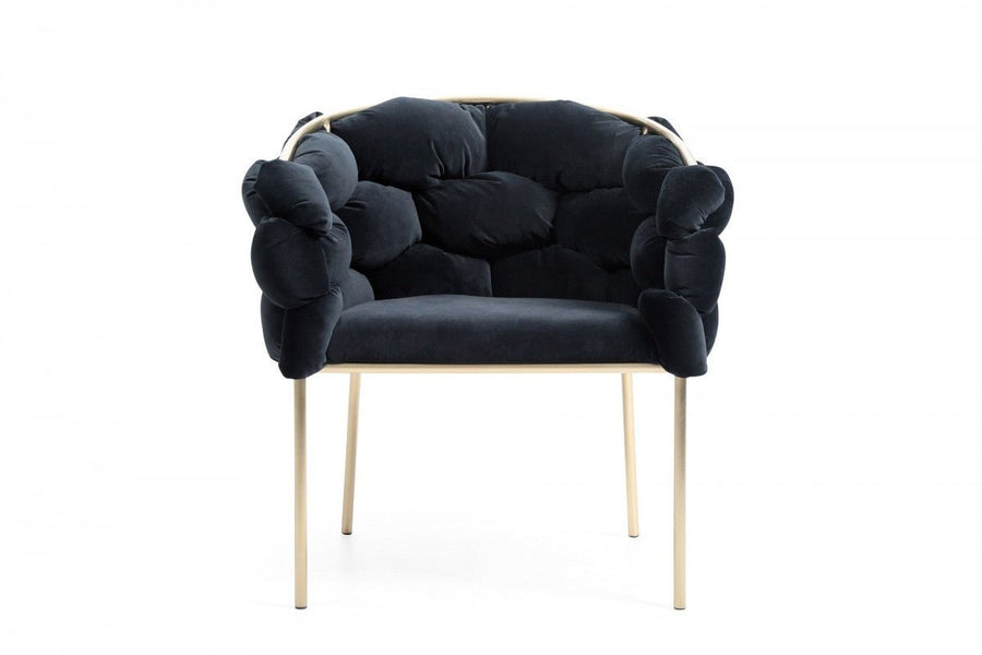 Black Velvet and Brushed Brass Dining Chair For Home And Office