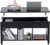 Black Lift up Coffee Table with Storage Shelf/Hidden Compartment - Privè Home Goods