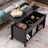 Black Lift up Coffee Table with Storage Shelf/Hidden Compartment - Privè Home Goods