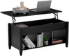 Black Lift up Coffee Table with Storage Shelf/Hidden Compartment - Privè Home Goods