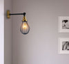 Black Wall Light Fitting Metal Big Vase Shape Shade Sconce Indoor