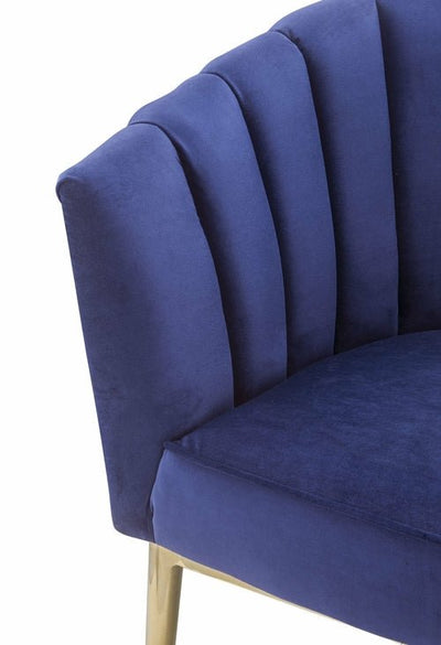 Modern Blue Accent Velvet Chair For Indoor Bedrooms