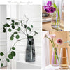 Contemporary Crystal Grey Clear Glass Vase - Privè Home Goods