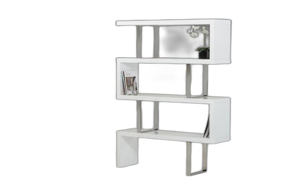 High Gloss White Zig Zag Bookcase Home Decoration