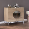 Contemporary Chrome Finish Double Door Bar Cabinet For Home