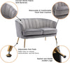 2- Seat Contemporary Velvet Chair Sofa For Living Room