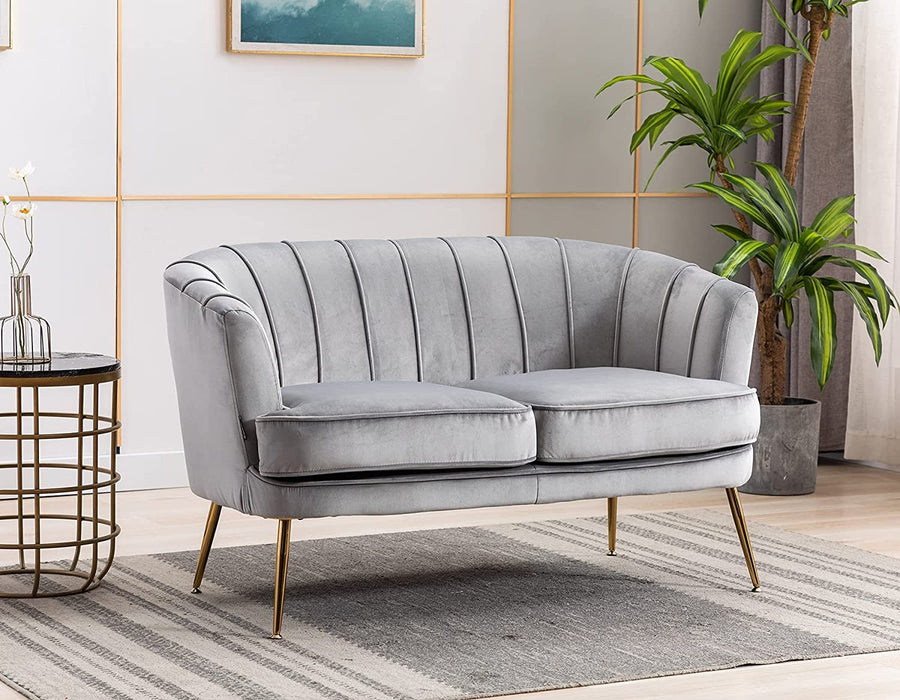 2- Seat Contemporary Velvet Chair Sofa For Living Room