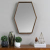 Dark Wood Hexagonal Framed Wall Mirror Home Decoration