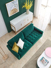 Green Velvet Fabric Sofa Couch For Bedroom, Living Room