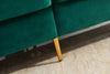 Green Velvet Fabric Sofa Couch For Bedroom, Living Room