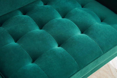 Green Velvet Fabric Sofa Couch For Bedroom, Living Room