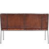 Brown Leather and Metal Bench For Home And Office