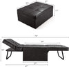 Black Faux Leather Convertible Ottoman Sofa Bed