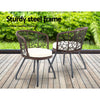 Round Rattan Patio Chair and Table  For  Home Outdoor Lawn Garden