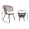 Round Rattan Patio Chair and Table  For  Home Outdoor Lawn Garden