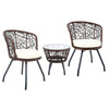 Round Rattan Patio Chair and Table  For  Home Outdoor Lawn Garden