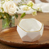 Geometric Ceramic Planters Decorative Bowls, Small & Medium (Set of 2) White - Privè Home Goods