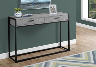 Grey & Black Finish Metal Accent Table For Home And Office