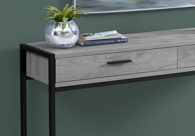 Grey & Black Finish Metal Accent Table For Home And Office