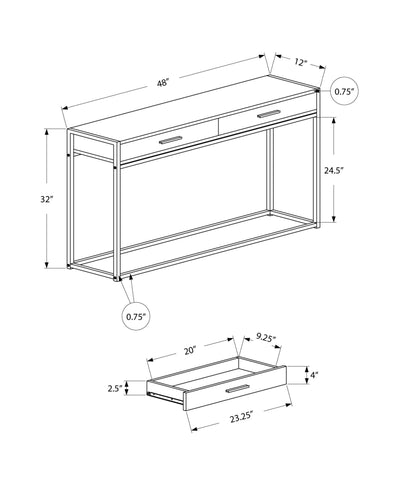 Grey & Black Finish Metal Accent Table For Home And Office