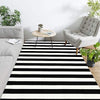 Handmade Black and White Striped Rug - Privè Home Goods