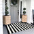 Handmade Black and White Striped Rug