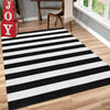 Handmade Black and White Striped Rug - Privè Home Goods