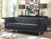 Grey  Velvet Modern Contemporary Plush Acrylic Feet Sofa