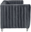 Grey  Velvet Modern Contemporary Plush Acrylic Feet Sofa