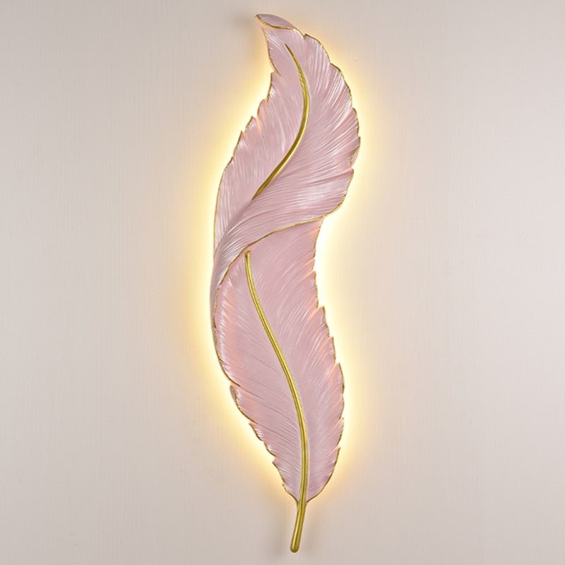 LED Feather Mount Wall Lamp Light Home Decoration